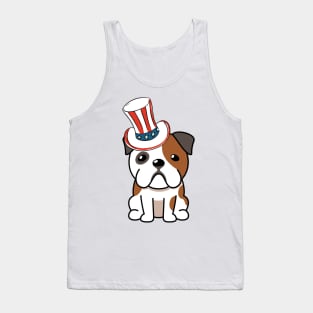 Funny bulldog is wearing uncle sam hat Tank Top